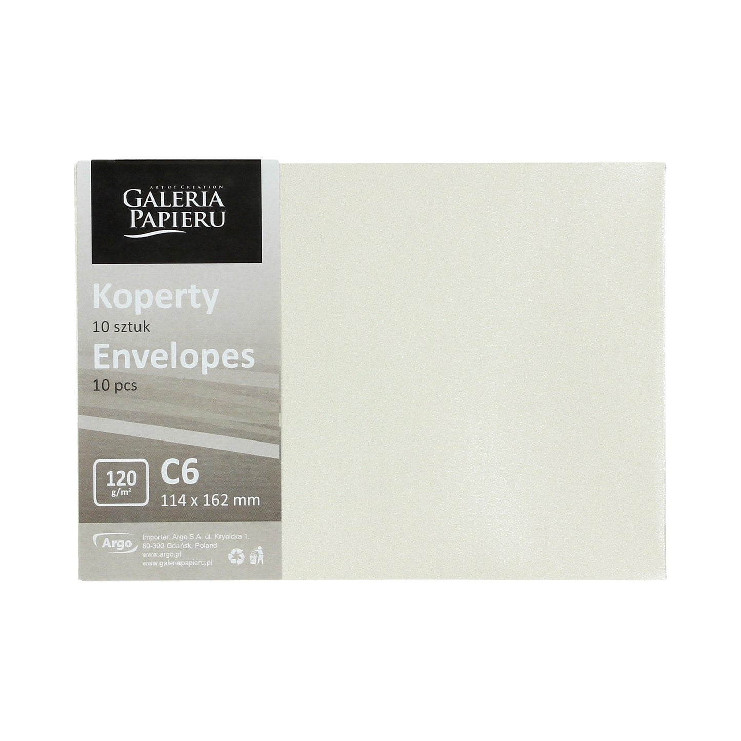 Koperty C6 białe Millenium 120g - 10 szt.