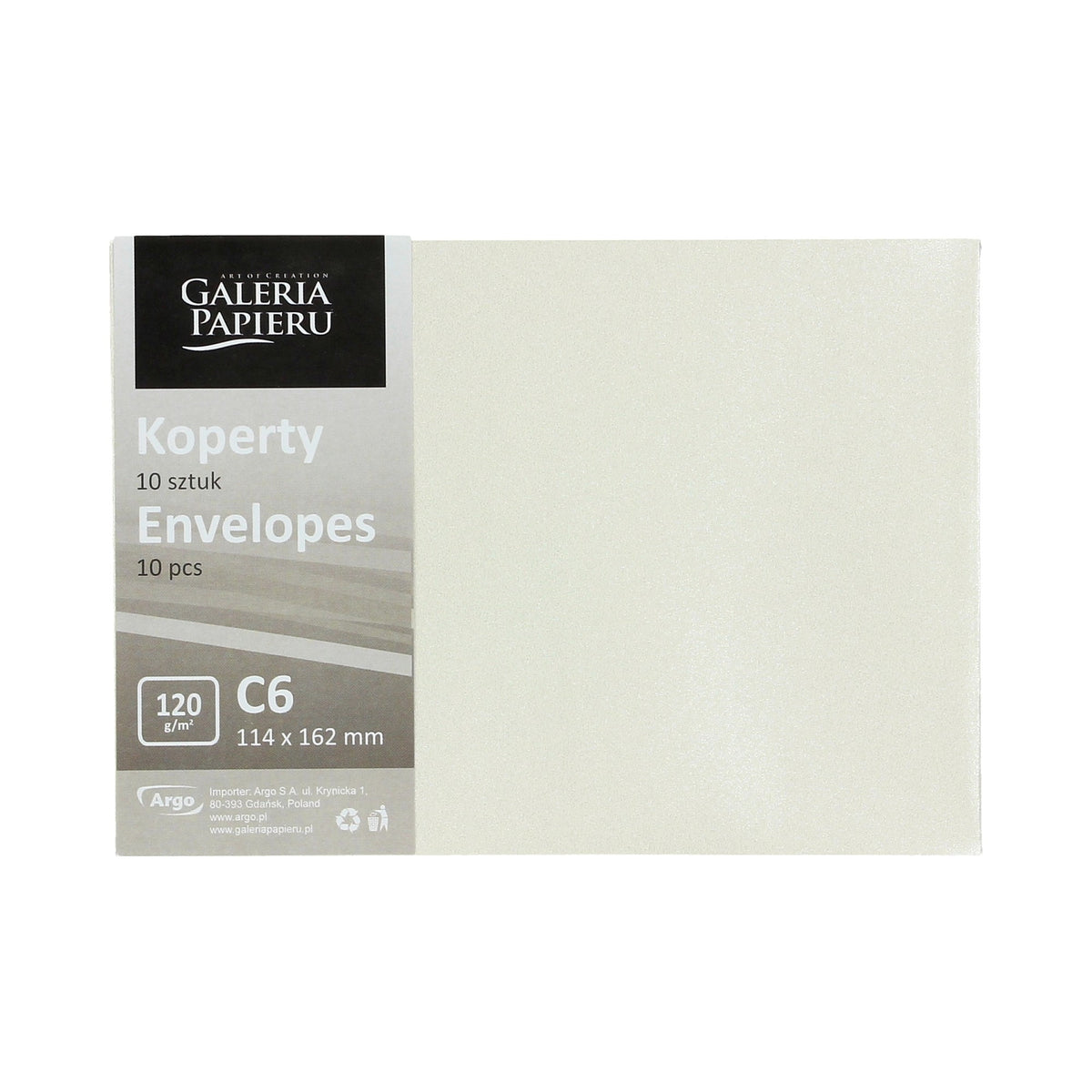 Koperty C6 białe Millenium 120g - 10 szt.