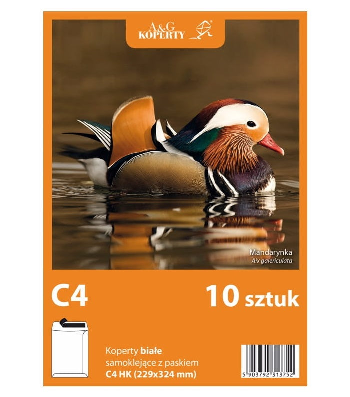 Koperty białe samoklejące z paskiem C4 HK 229x324 mm 10 szt.