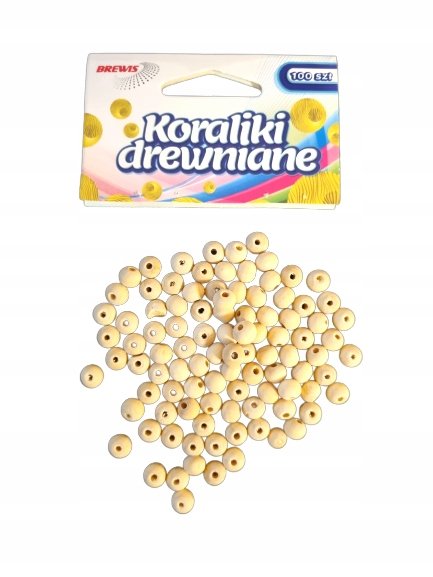 Koraliki drewniane naturalne 6 x 7 mm KDN 4