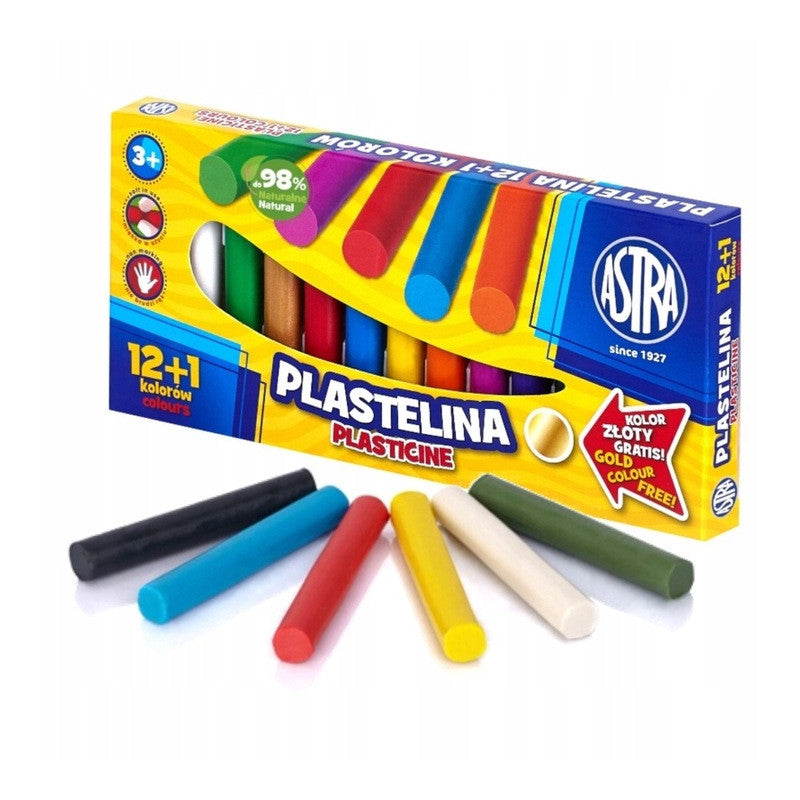 Plastelina Astra 13 Kolorów 12+1 Szkolna