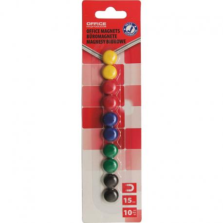 Magnesy do tablic Office Products śr.15mm mix kolorów (10)
