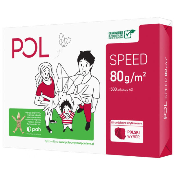Papier POLSPEED A3 80g do drukarki i ksero - ryza 500 ark.