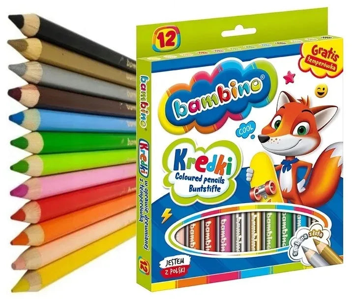 BAMBINO KREDKI OŁÓWKOWE 12+TEM