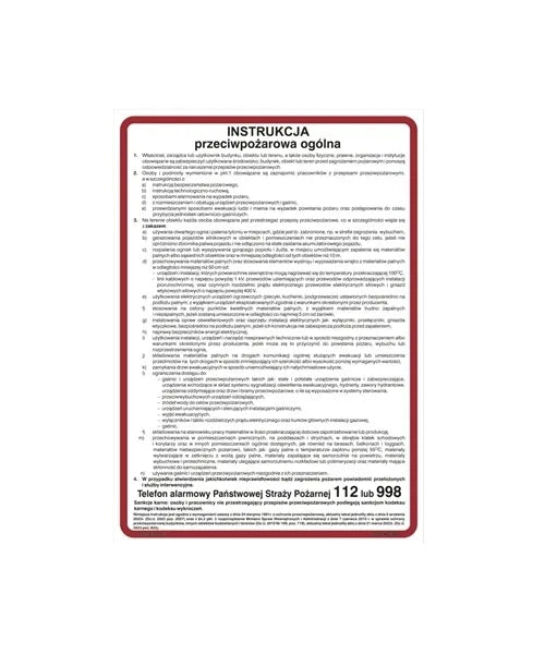 Instrukcja przeciwpożarowa ogólna 222 XO-02