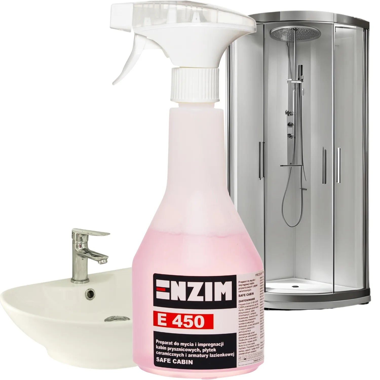 Enzim E 450 500ml - Preparat do mycia i impregnacji kabin płytek i armatury